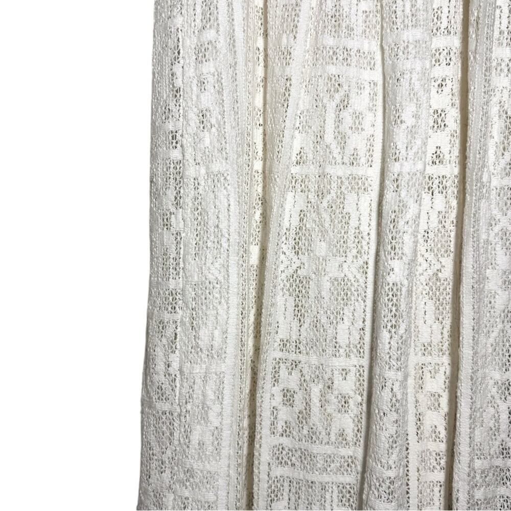 Ajaie Alaie Cream White Crochet Lace Tie Front Candor Dress - Medium - Picture 11 of 12